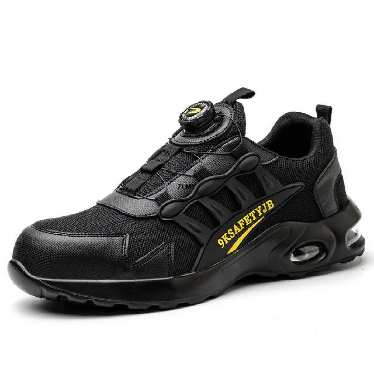 Scarpe antinfortunistiche leggere con punta in acciaio Sneaker da lavoro da uomo Pulsante ruotato Stivali antinfortunistici da l