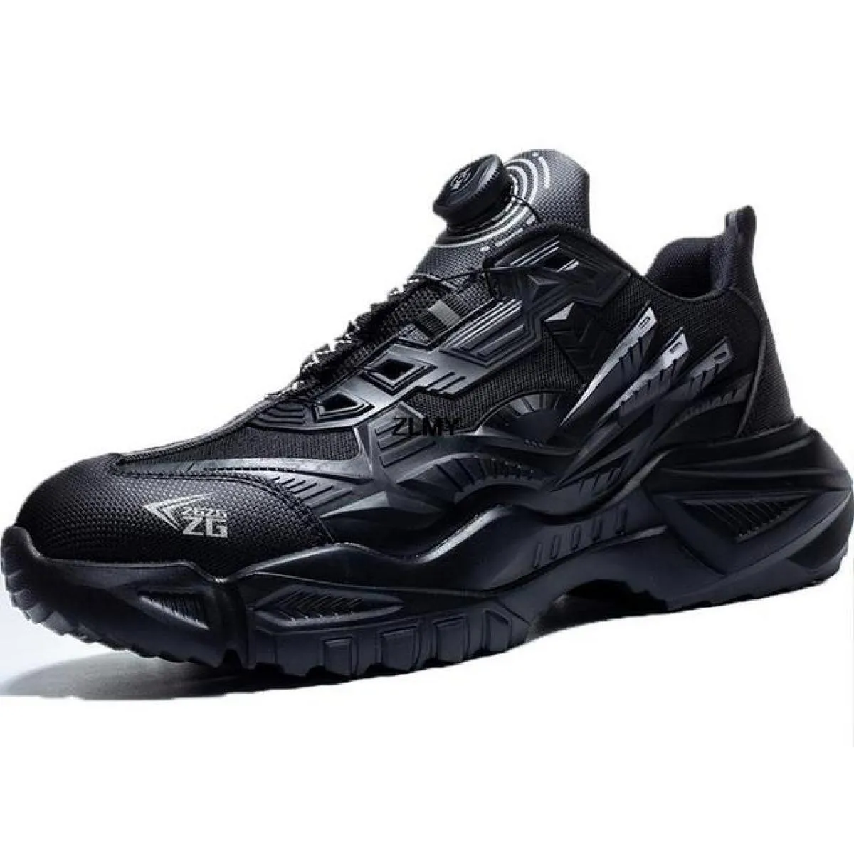 Scarpe antinfortunistiche leggere con punta in acciaio Sneaker da lavoro da uomo Pulsante ruotato Stivali antinfortunistici da l
