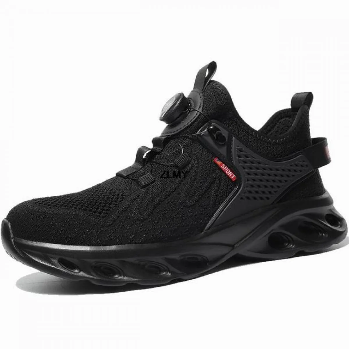 Scarpe antinfortunistiche leggere con punta in acciaio Sneaker da lavoro da uomo Pulsante ruotato Stivali antinfortunistici da l