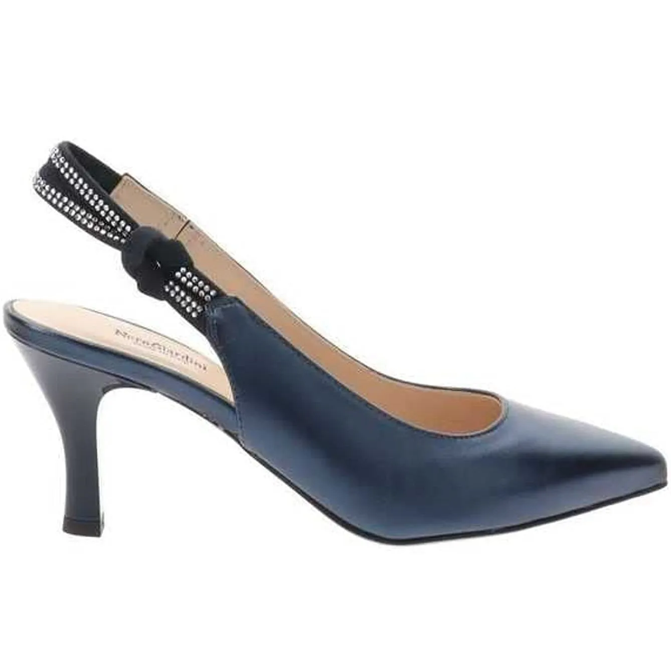 Scarpe da Donna NERO GIARDINI Art. E218342DE 201 decollete blu laminato Elegante