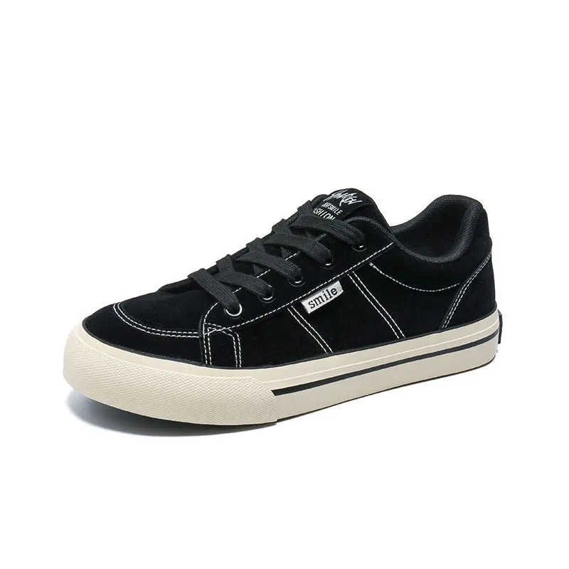 Scarpe da ginnastica casual piatte in tela traspirante solida moda uomo