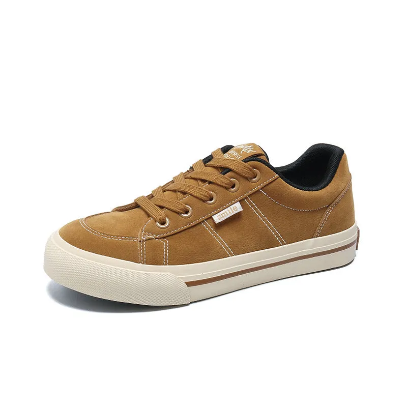 Scarpe da ginnastica casual piatte in tela traspirante solida moda uomo