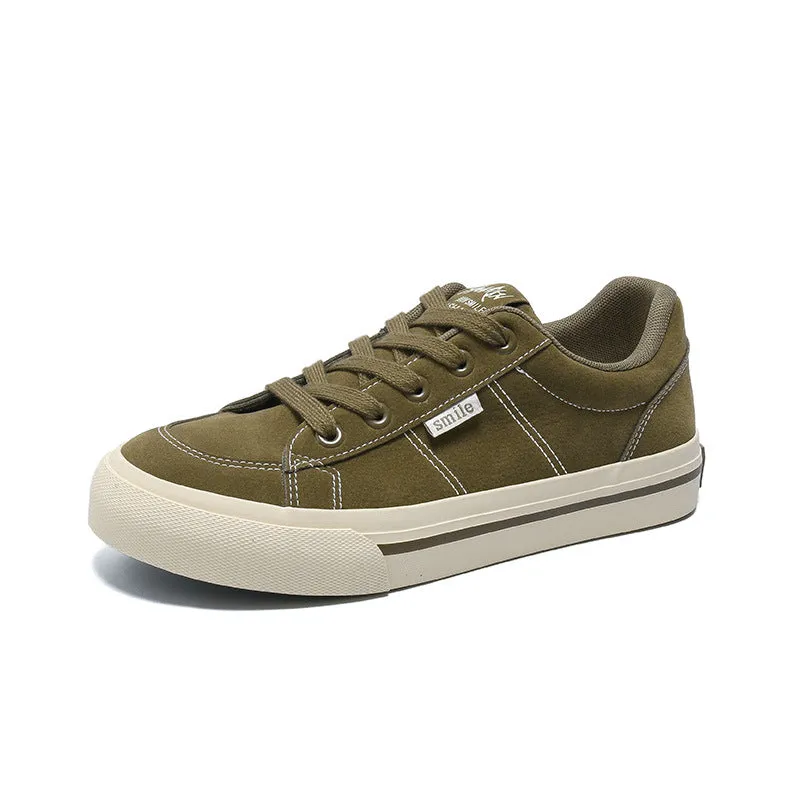 Scarpe da ginnastica casual piatte in tela traspirante solida moda uomo