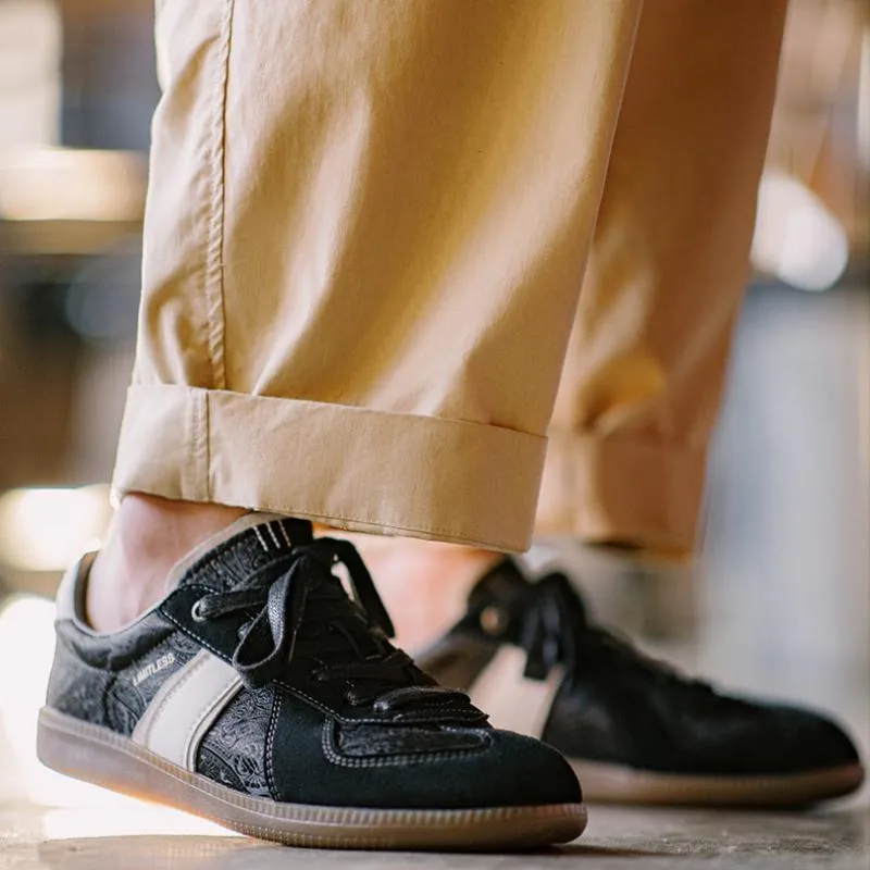 Scarpe da ginnastica da allenamento casual piatte in tela retrò da uomo
