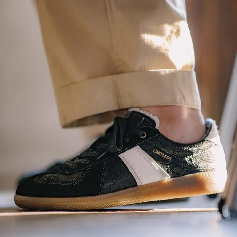 Scarpe da ginnastica da allenamento casual piatte in tela retrò da uomo
