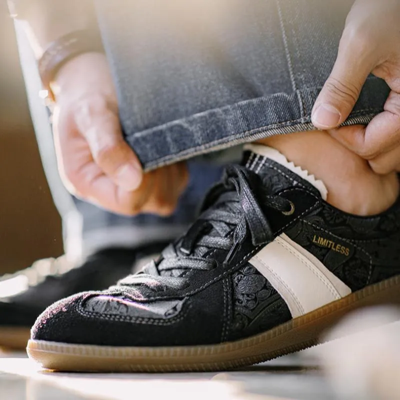 Scarpe da ginnastica da allenamento casual piatte in tela retrò da uomo