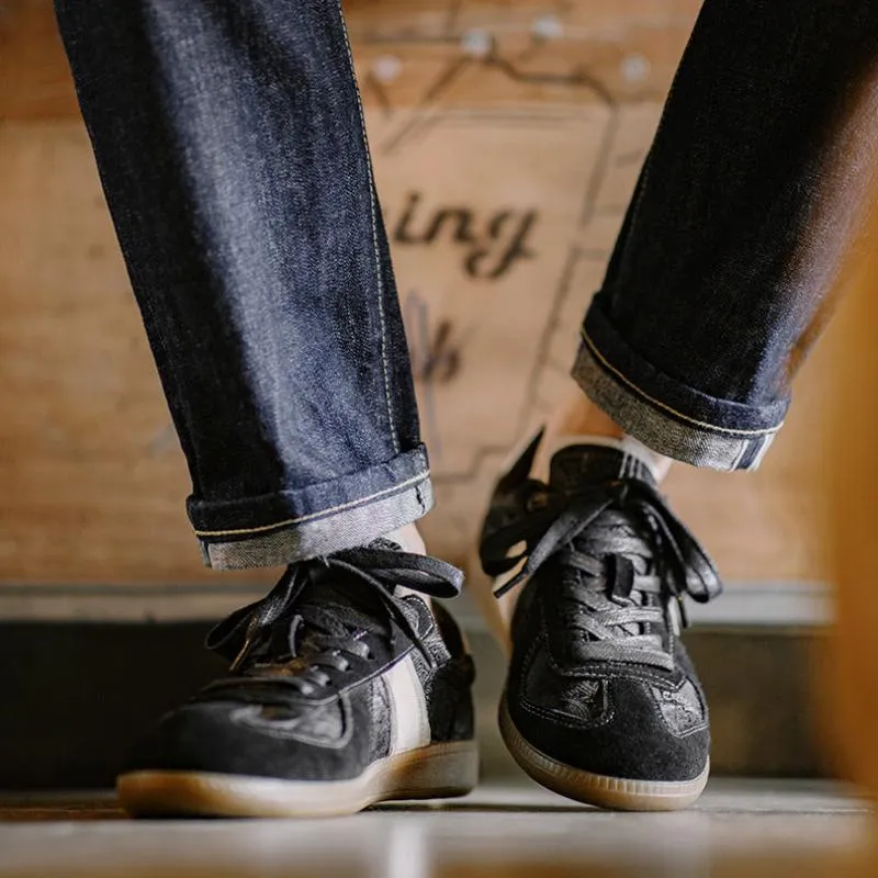 Scarpe da ginnastica da allenamento casual piatte in tela retrò da uomo