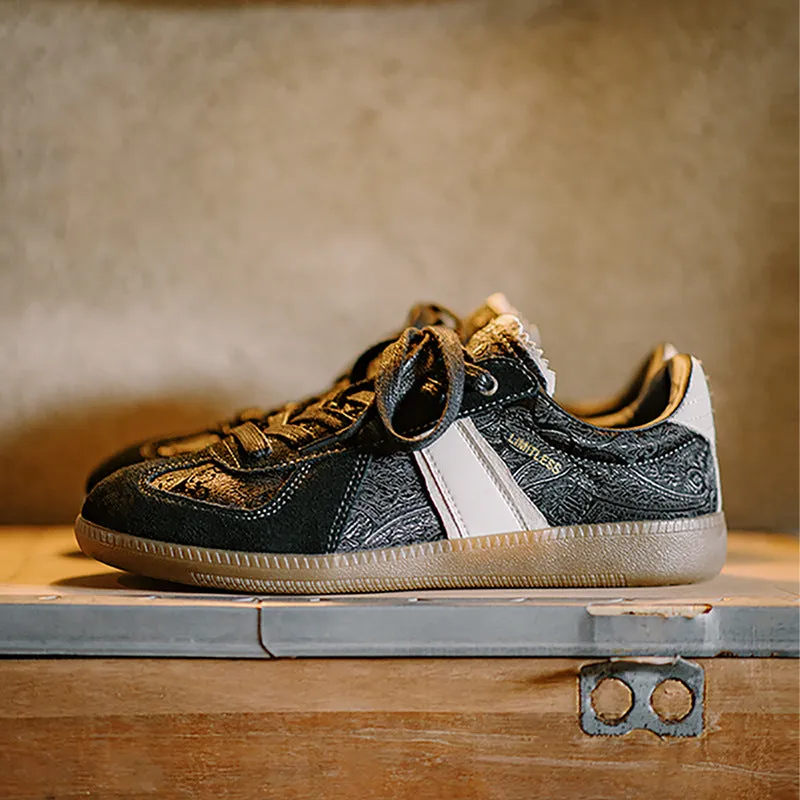 Scarpe da ginnastica da allenamento casual piatte in tela retrò da uomo