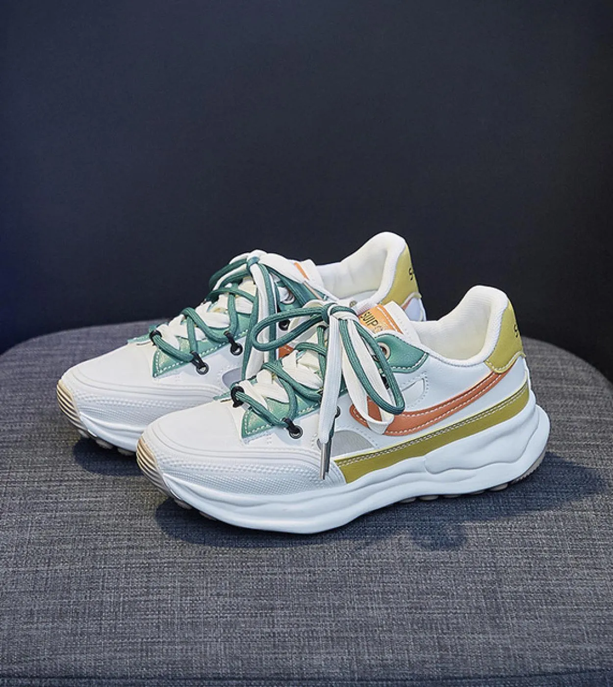 Scarpe da ginnastica robuste da donna Scarpe da tennis con piattaforma in rete traspirante Moda Scarpe con lacci da donna con ze