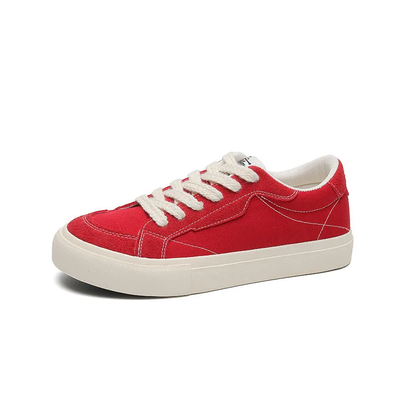 Scarpe da skate casual piatte in tela tinta unita minimalista da uomo  NEW   