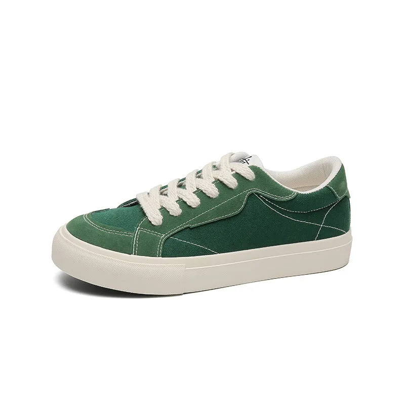 Scarpe da skate casual piatte in tela tinta unita minimalista da uomo  NEW   