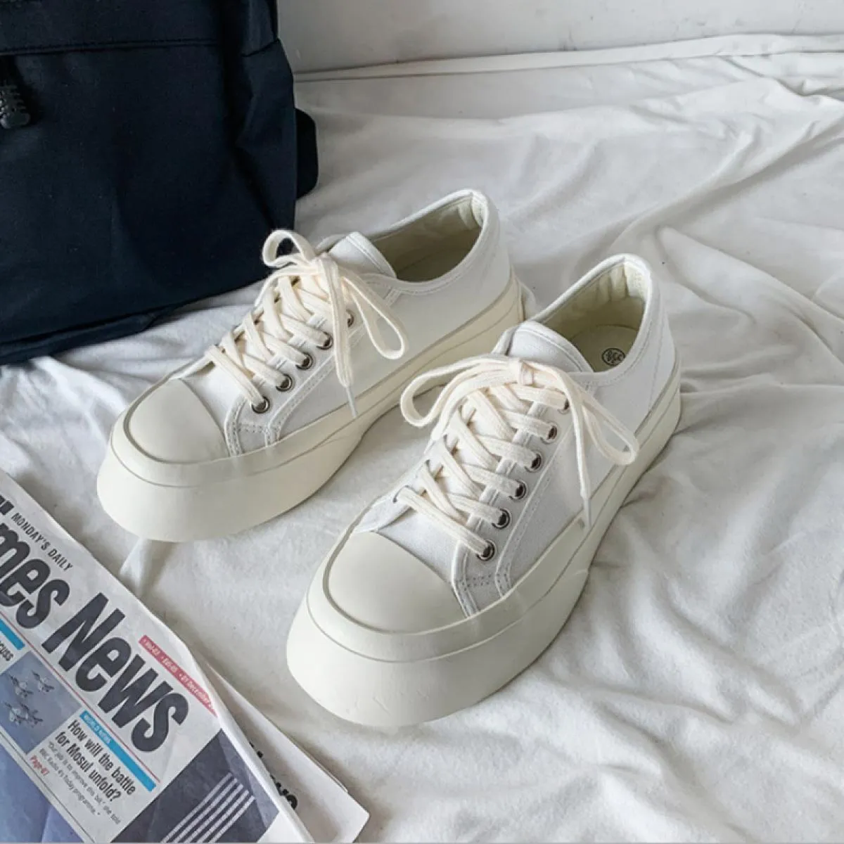 Scarpe sportive da donna Piattaforma Calzature Casual Testa tonda Tennis femminile 2023 Calzature da ginnastica in tela con fond