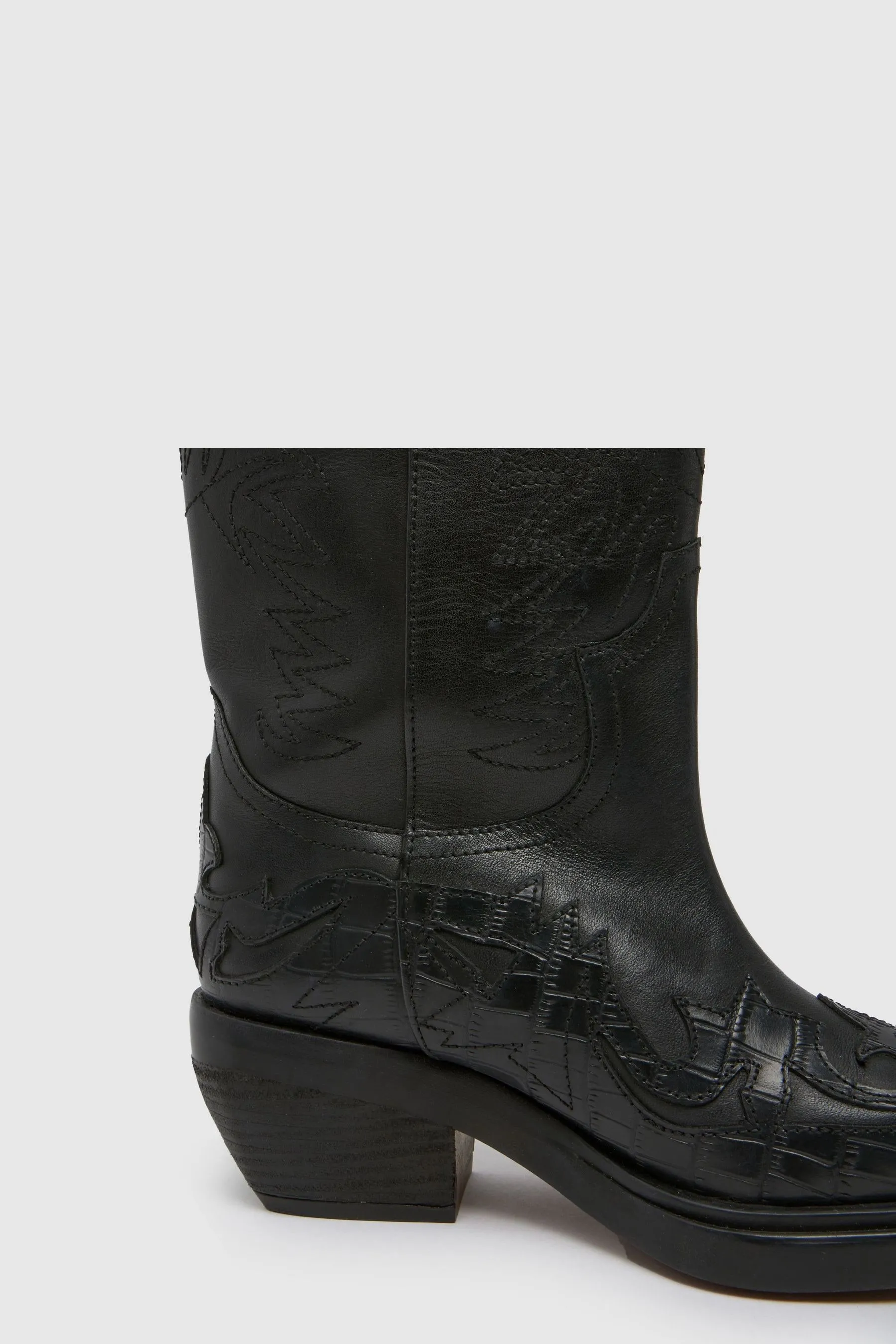 Schuh Dora Stivali al ginocchio western in pelle    