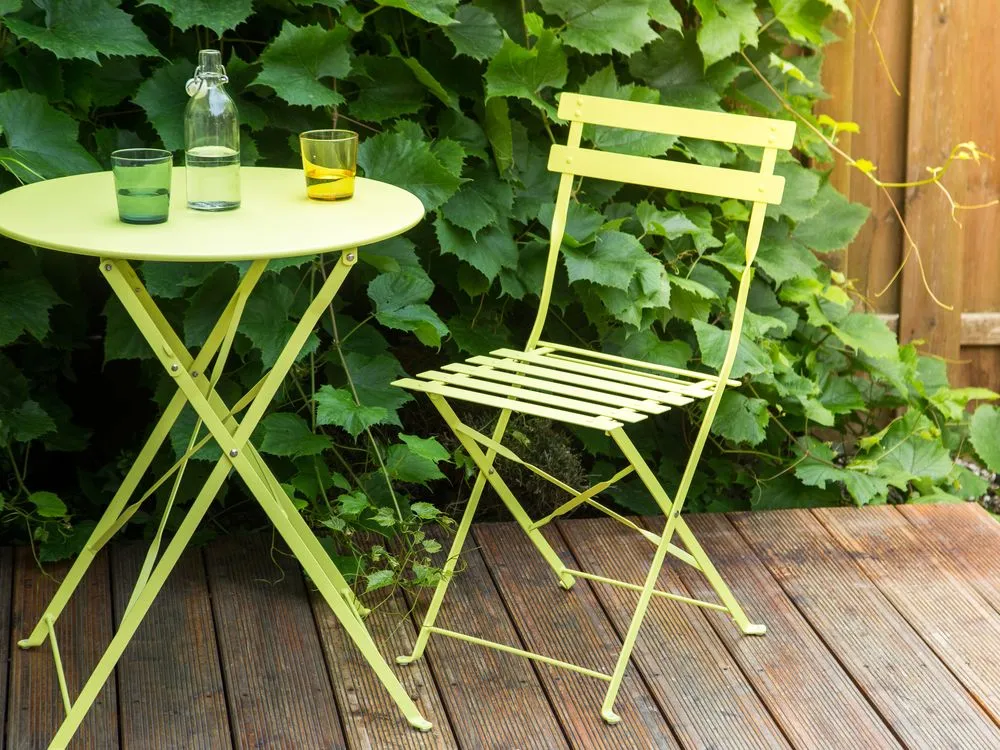 Set bistrot Pieghevole FIORI Metallo Verde lime