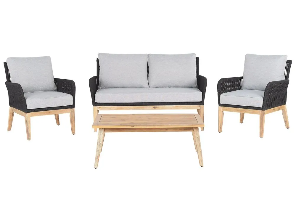 Set da giardino con tavolo 4 posti MERANO Legno d'acacia Grigio