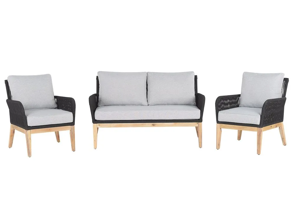 Set da giardino con tavolo 4 posti MERANO Legno d'acacia Grigio