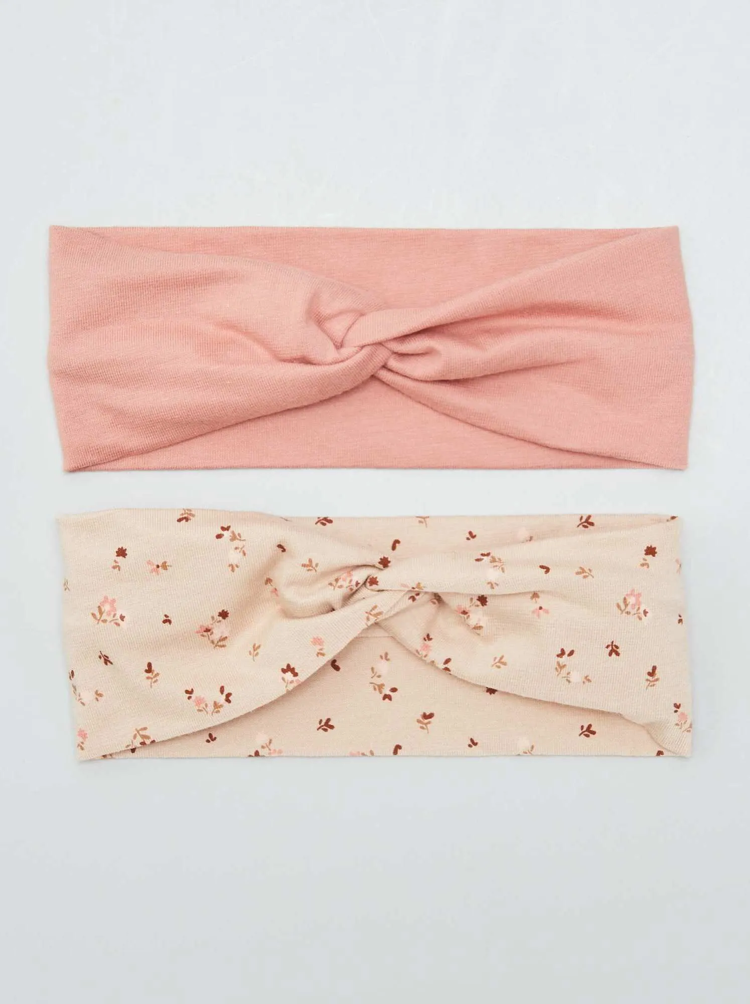 Set di 2 fasce incrociate in maglia - Beige