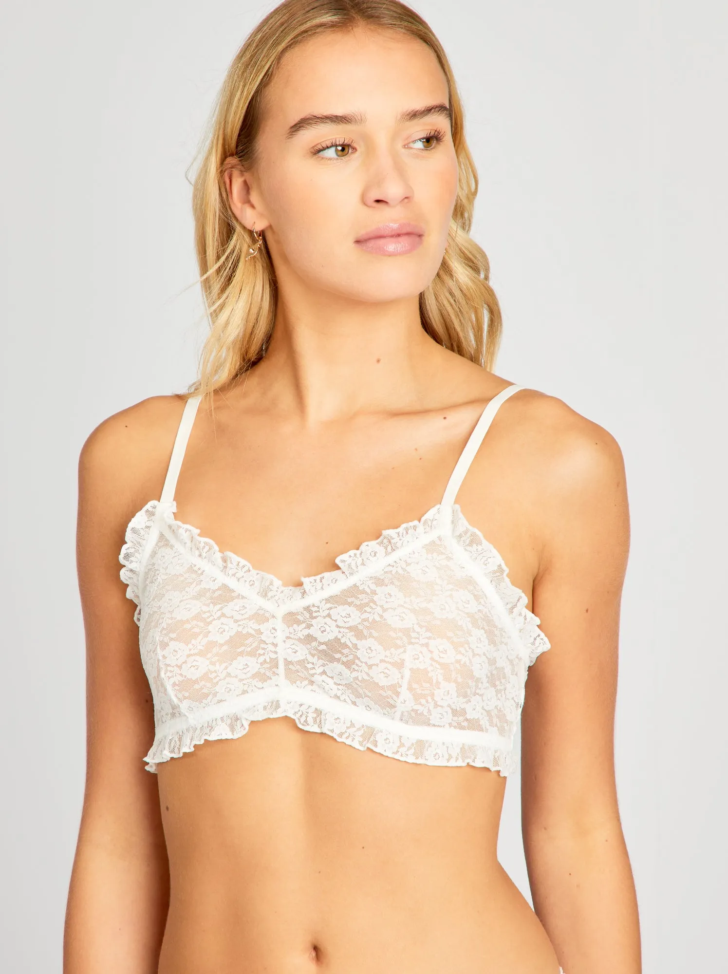 Set di 2 reggiseni sportivi in pizzo - Bianco