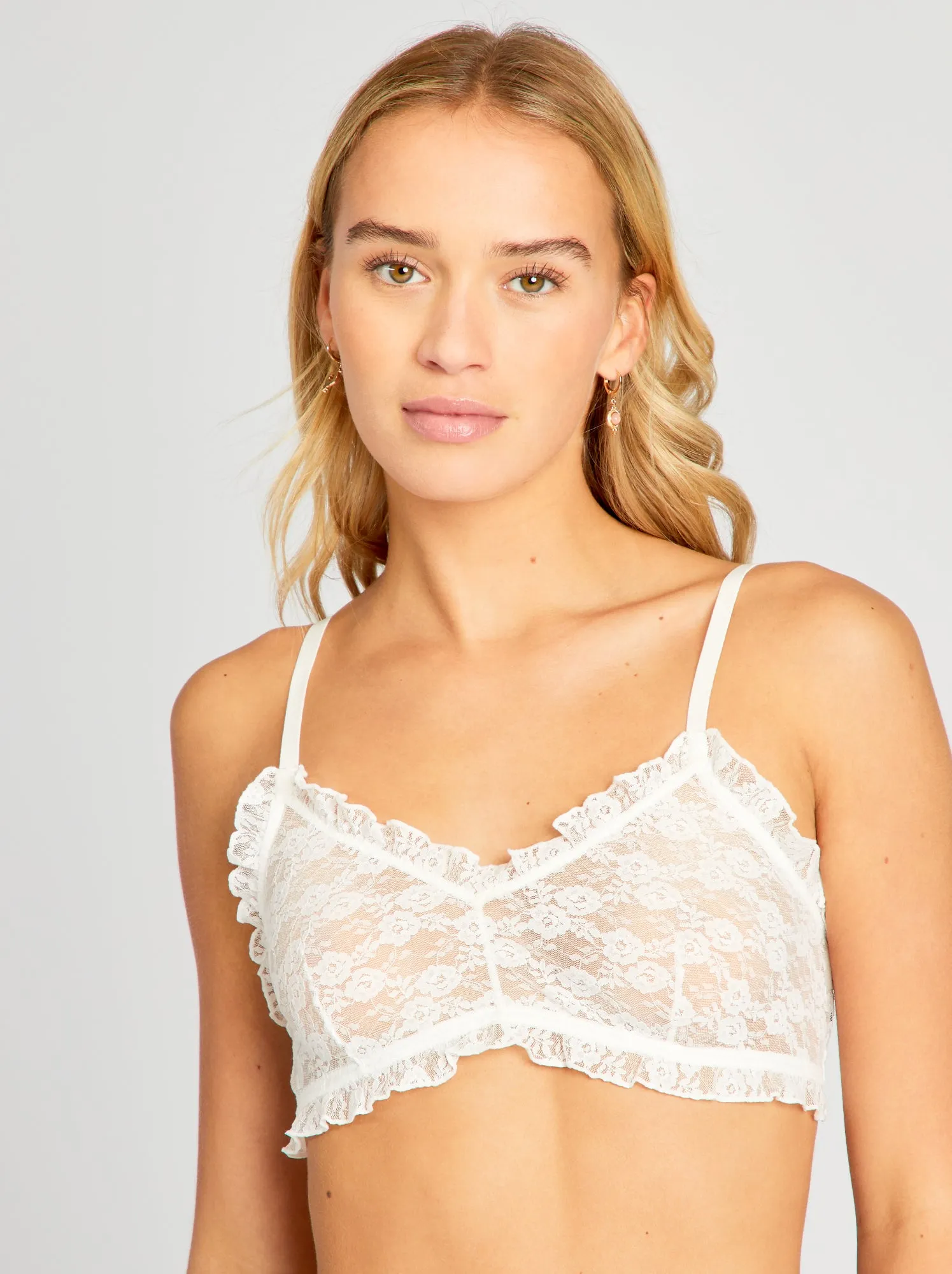 Set di 2 reggiseni sportivi in pizzo - Bianco