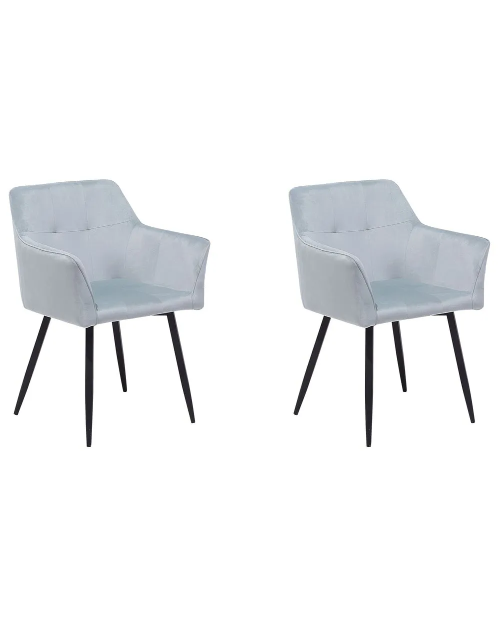 Set di 2 sedie da pranzo JASMIN Velluto Grigio chiaro