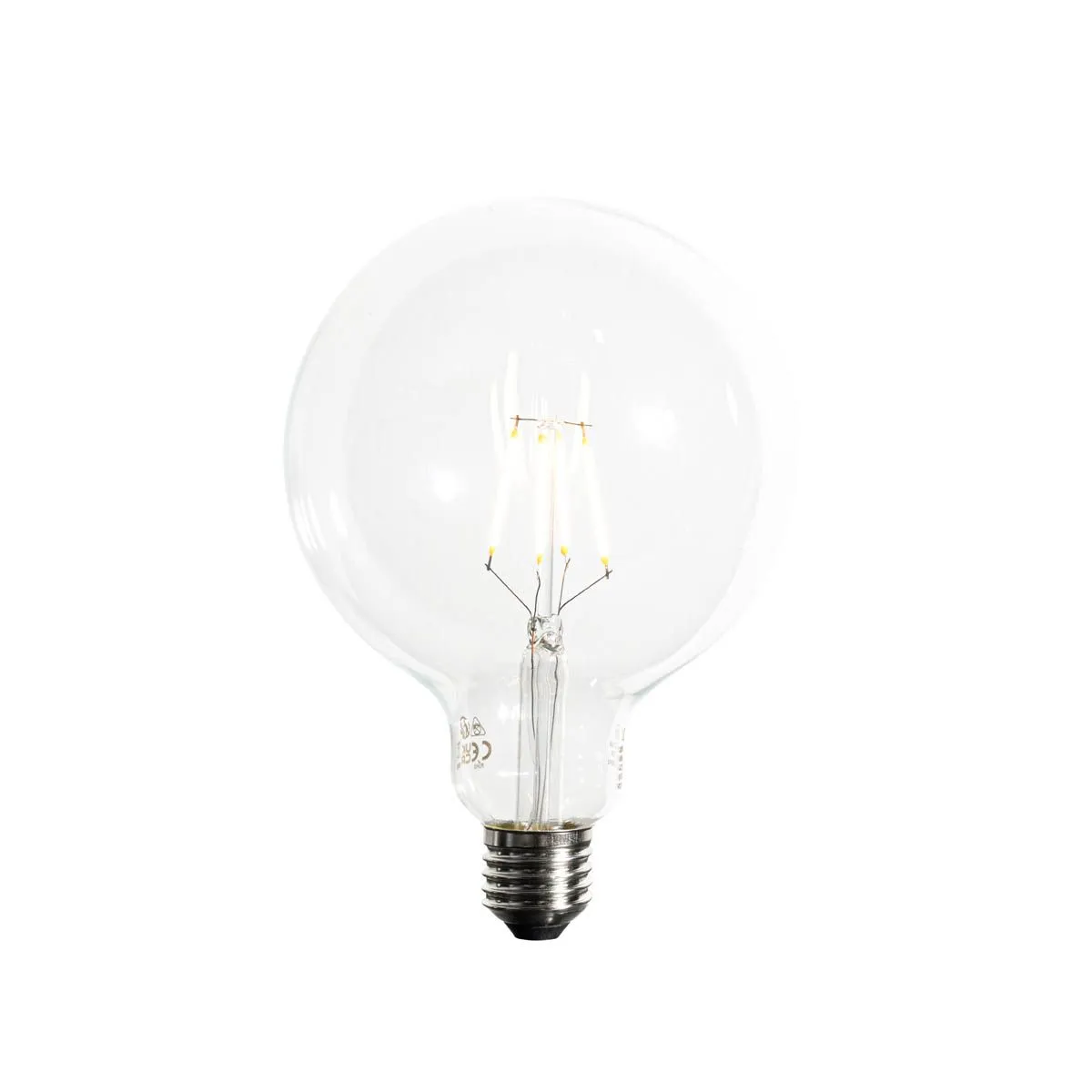 Set di 5 Lampadina LED E27 dimmerabile a filamento spirale G125 5W 450lm 2200K
