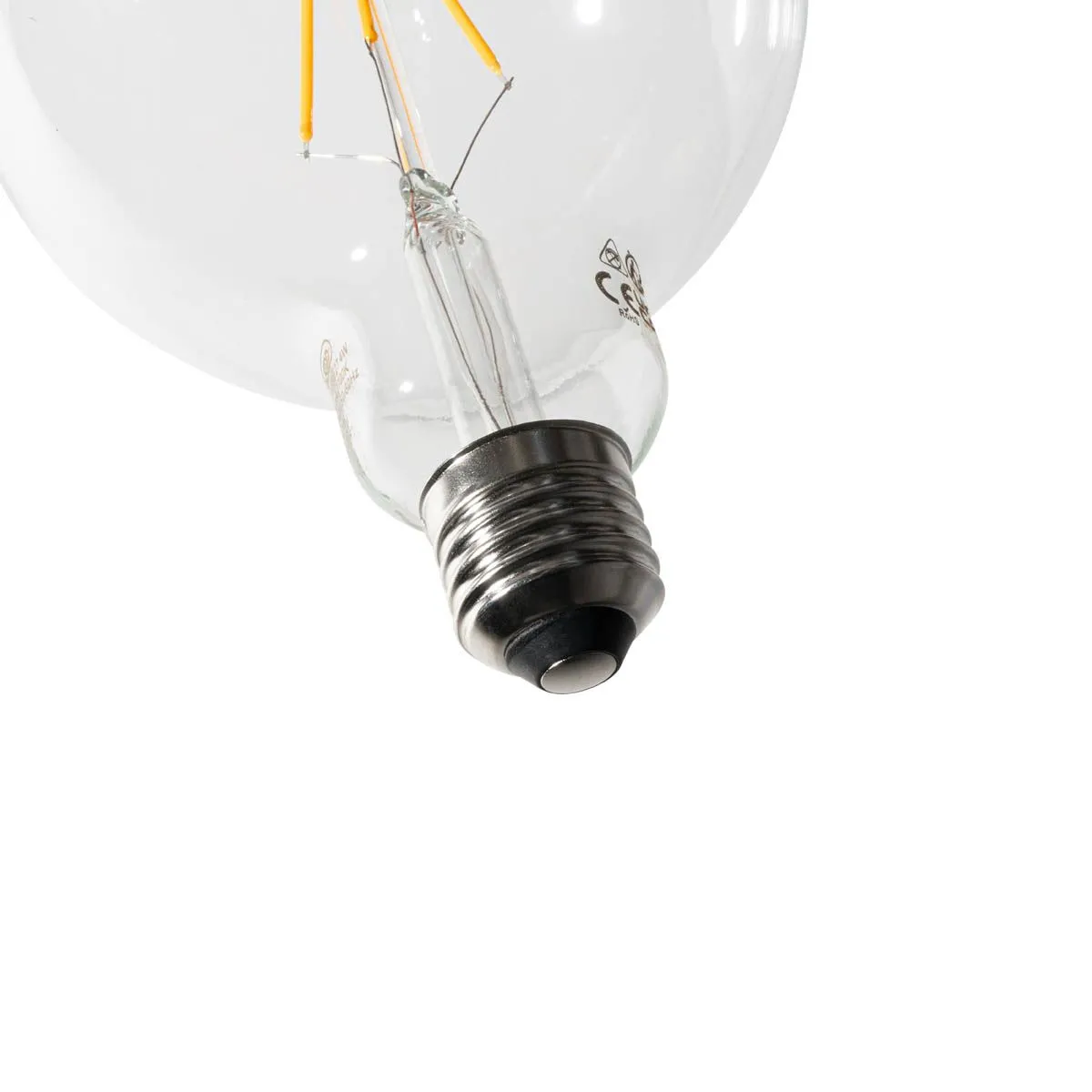 Set di 5 Lampadina LED E27 dimmerabile a filamento spirale G125 5W 450lm 2200K