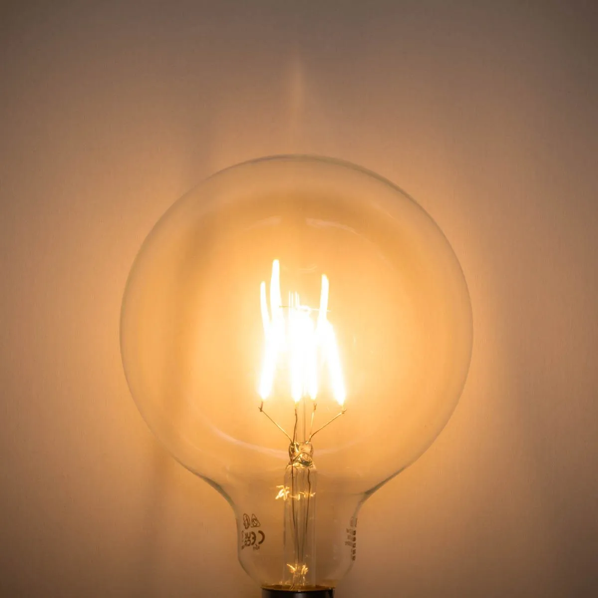 Set di 5 Lampadina LED E27 dimmerabile a filamento spirale G125 5W 450lm 2200K