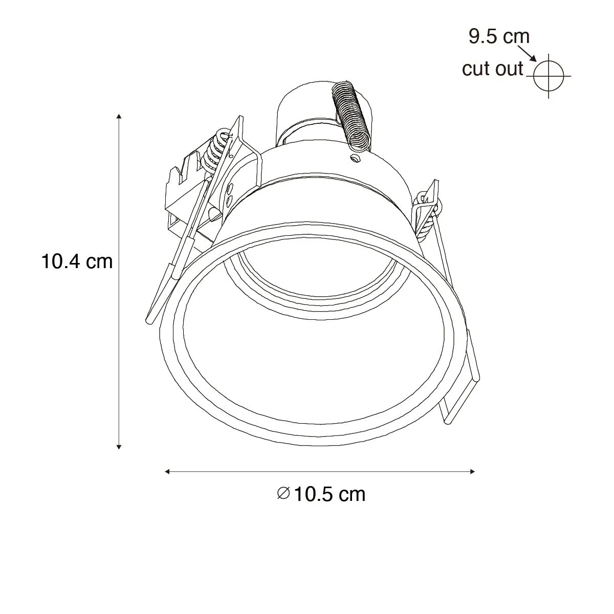 Set di 6 faretti da incasso neri GU10 70 mm IP44 - Dept