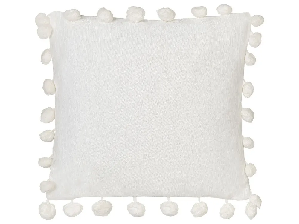 Set of 2 Decorative Cushions JASMINE 45 x 45 cm White Solid