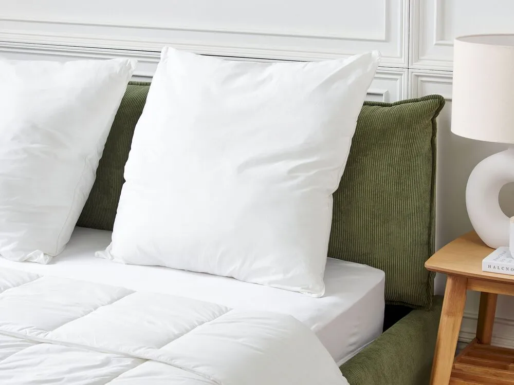 Set of Polyester Bed Low Profile Pillow 80 x 80 cm TRIGLAV