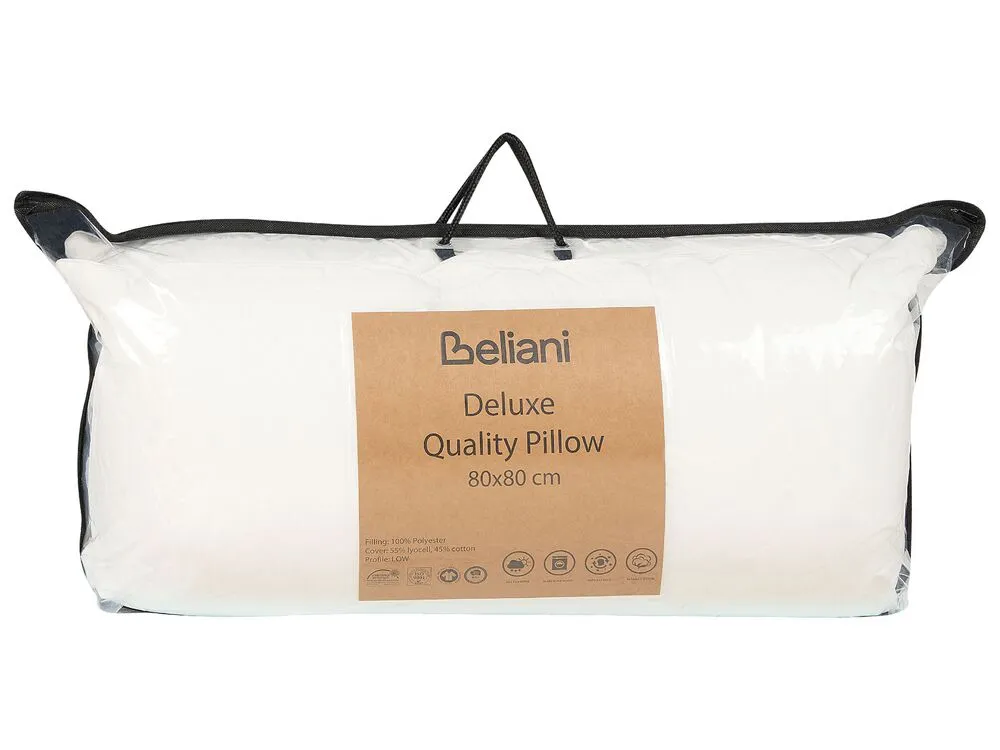 Set of Polyester Bed Low Profile Pillow 80 x 80 cm TRIGLAV