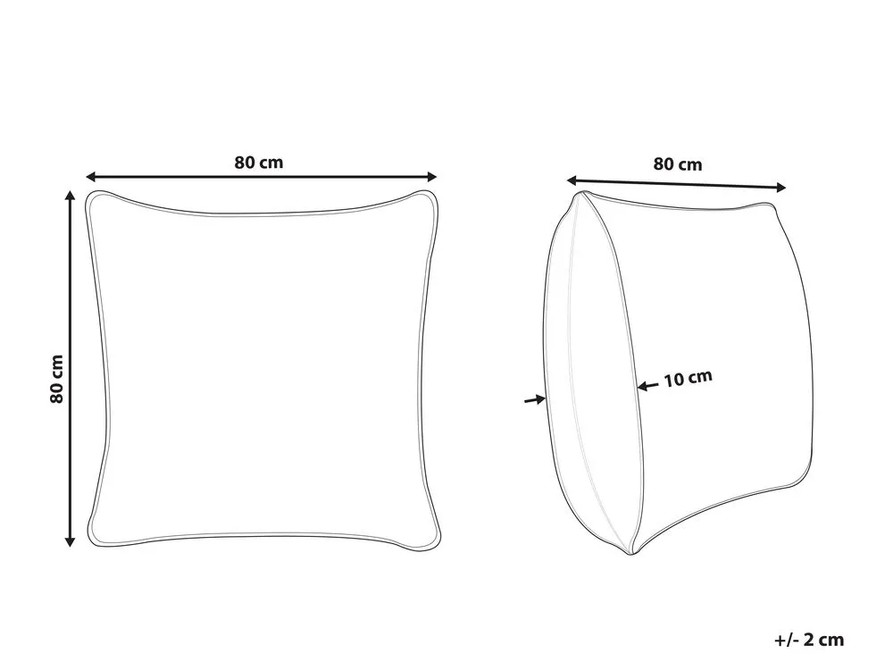 Set of Polyester Bed Low Profile Pillow 80 x 80 cm TRIGLAV