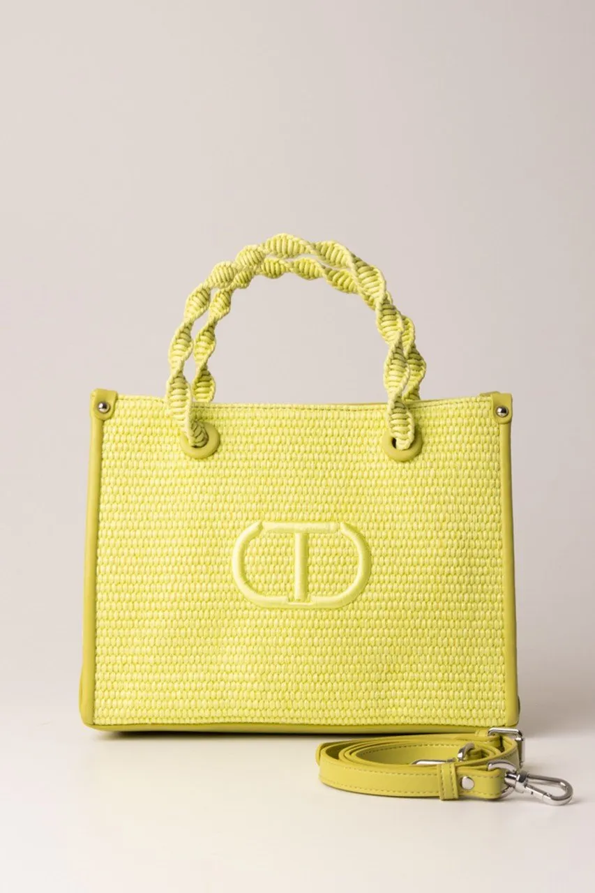Shopper piccola in canvas Lime