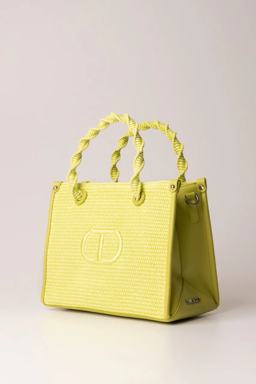 Shopper piccola in canvas Lime