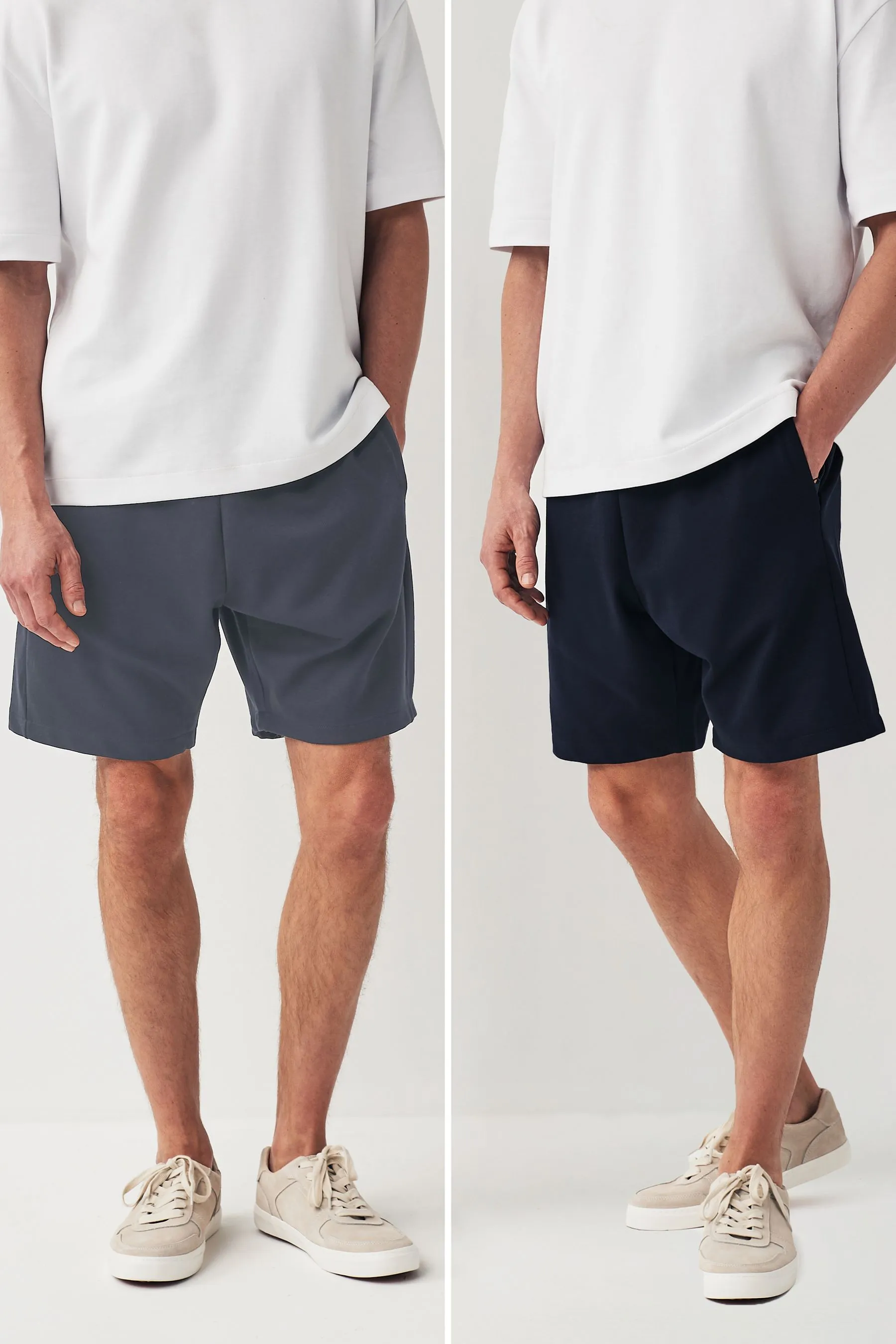 Shorts in jersey con tasche con zip