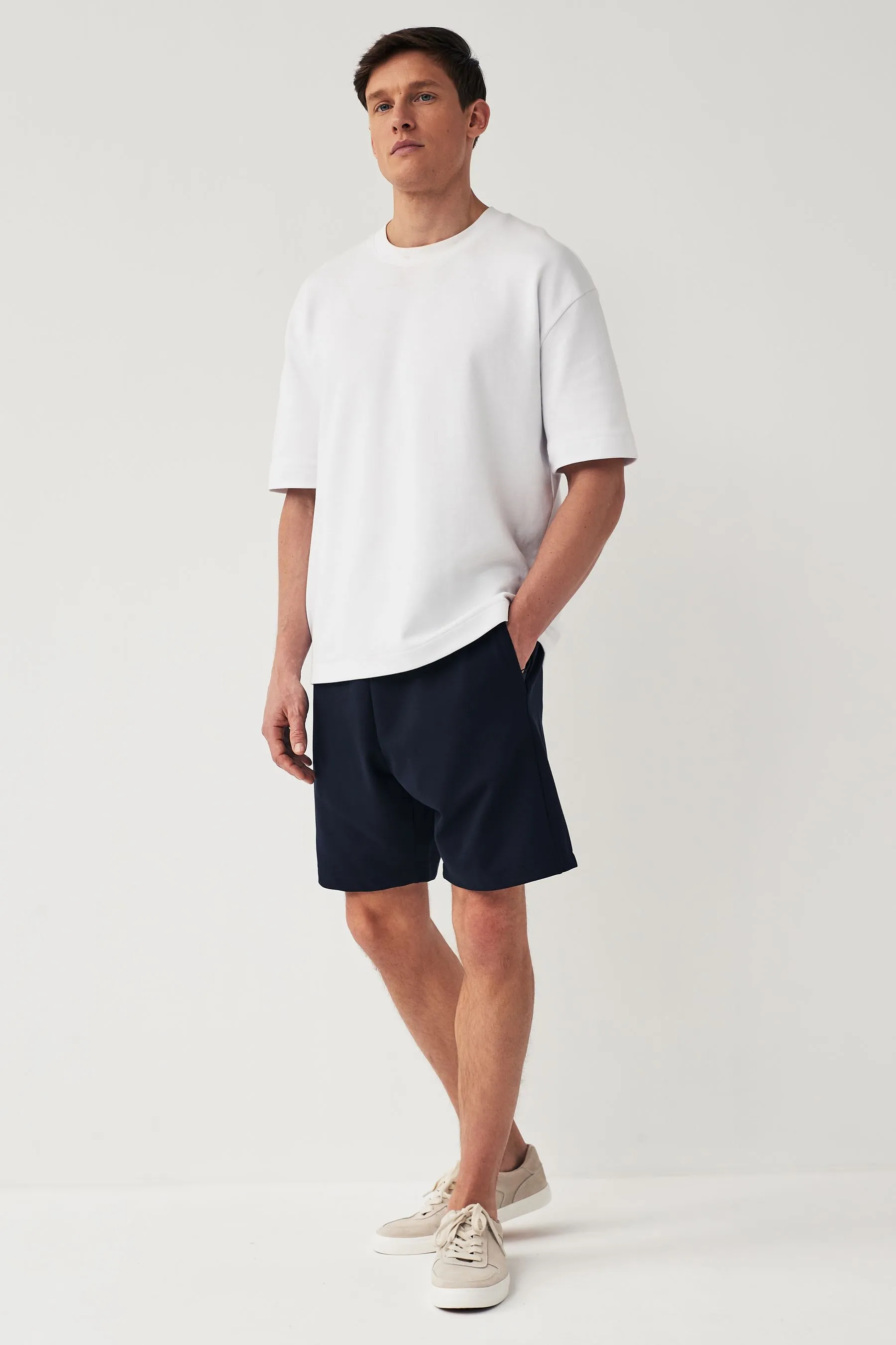 Shorts in jersey con tasche con zip