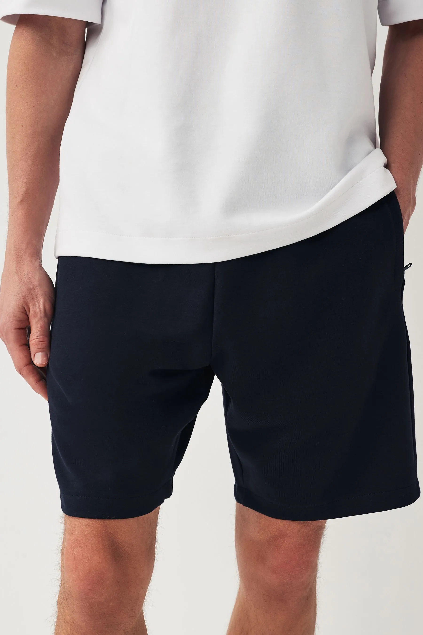 Shorts in jersey con tasche con zip