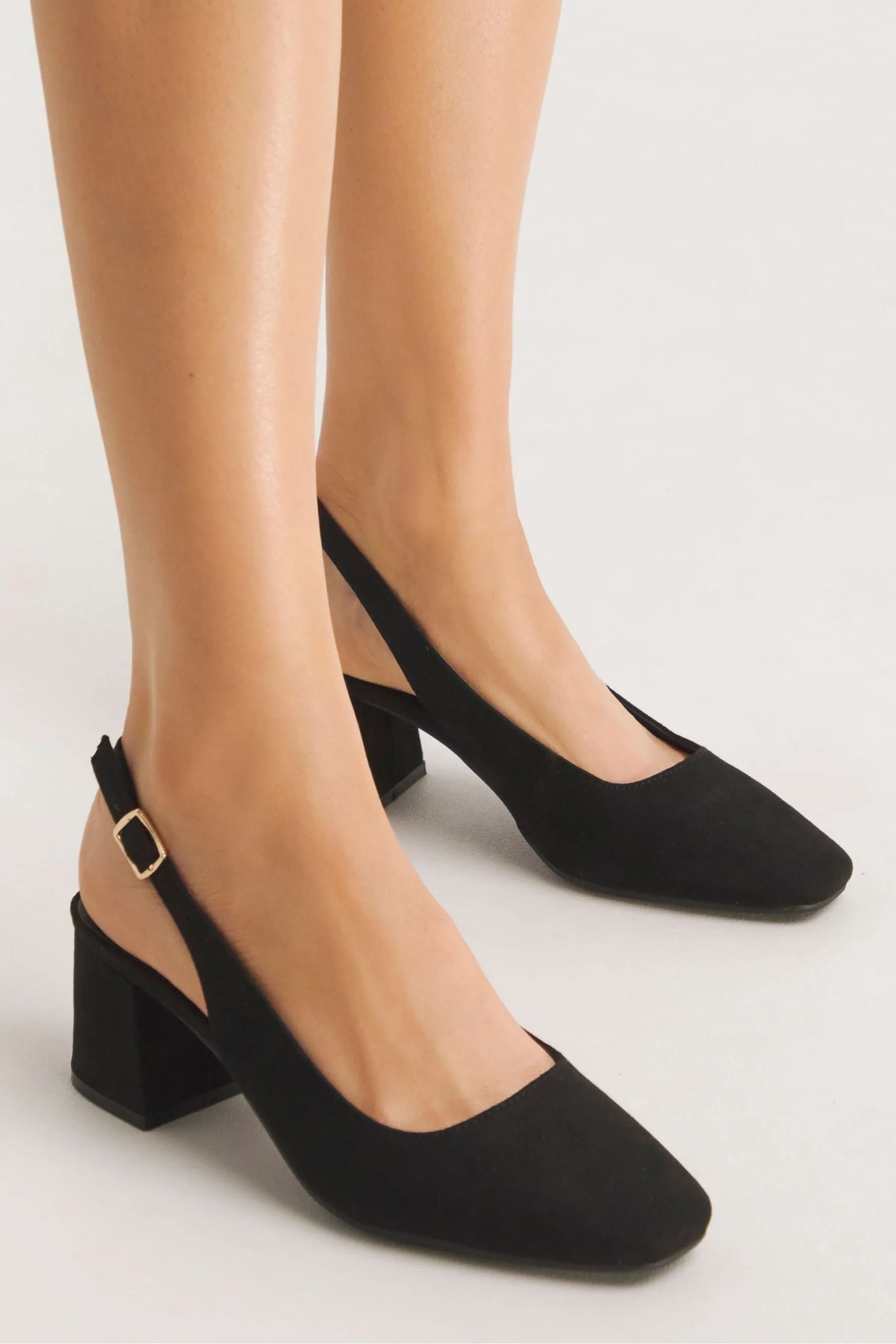 Simply Be Vestibilità ampia - Scarpe con tacco a rocchetto, cinturino posteriore e suola flessibile