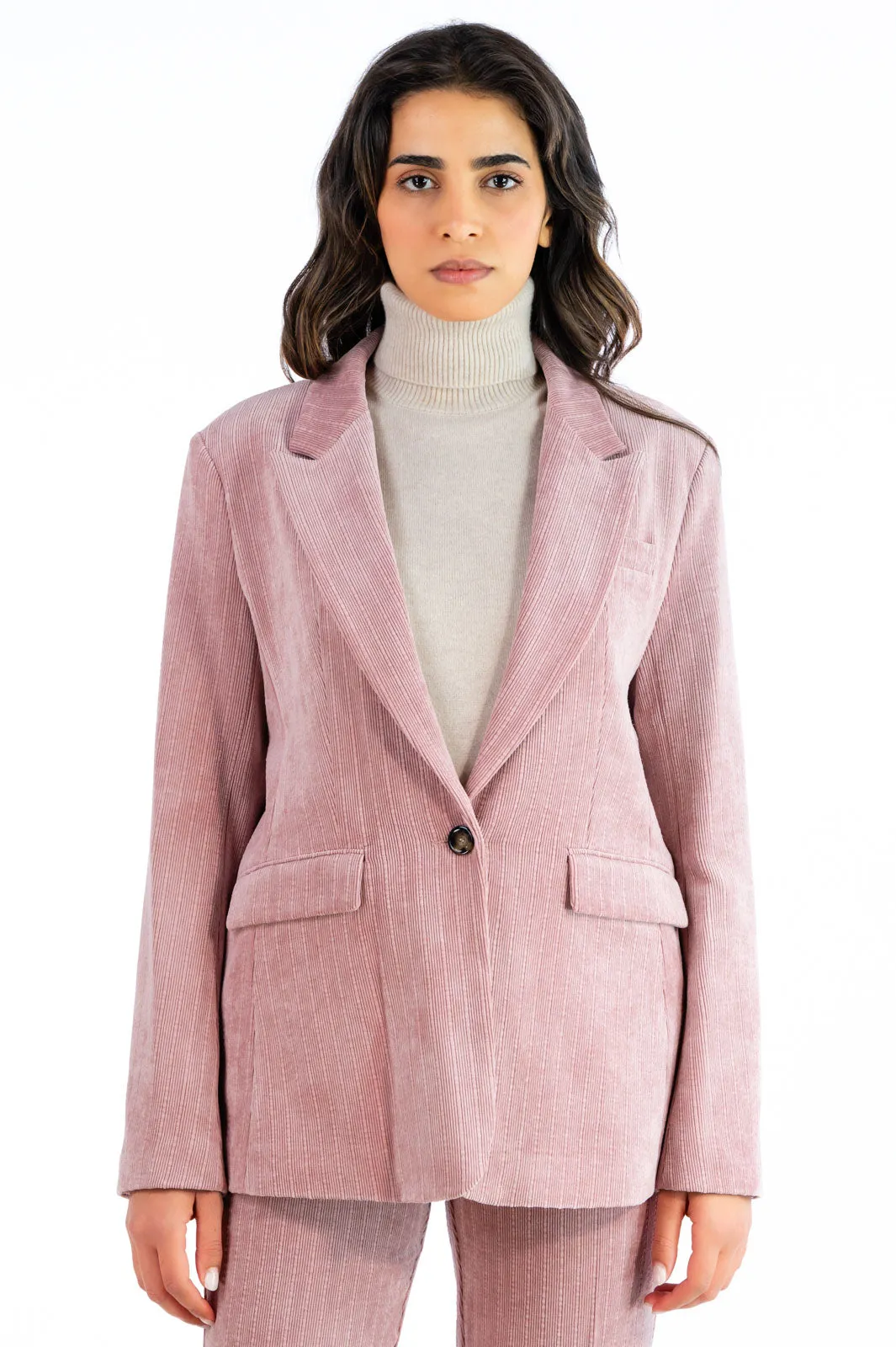  Since're Paris Giacca in velluto rosa monopetto since're paris  