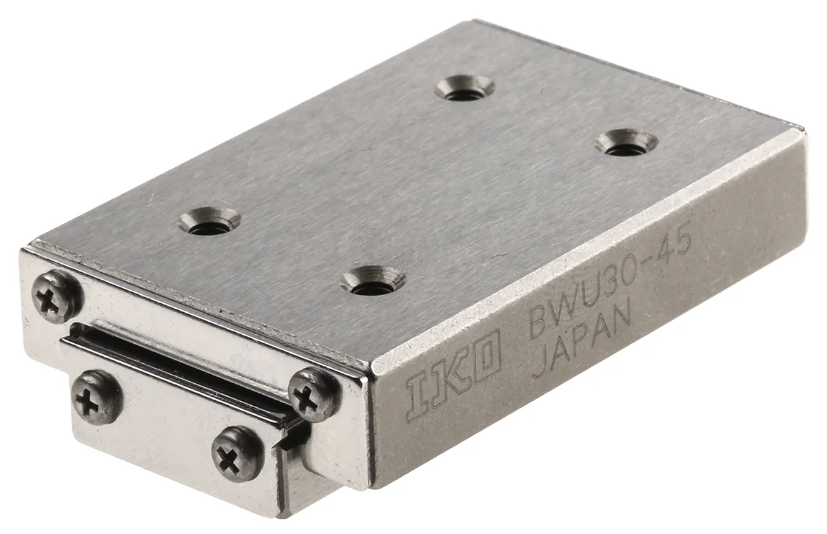 Slitte lineari IKO Nippon Thompson, serie BWU, corsa da 29mm, carrello da 45mm x 30mm, carico dinamico 1480N, statico