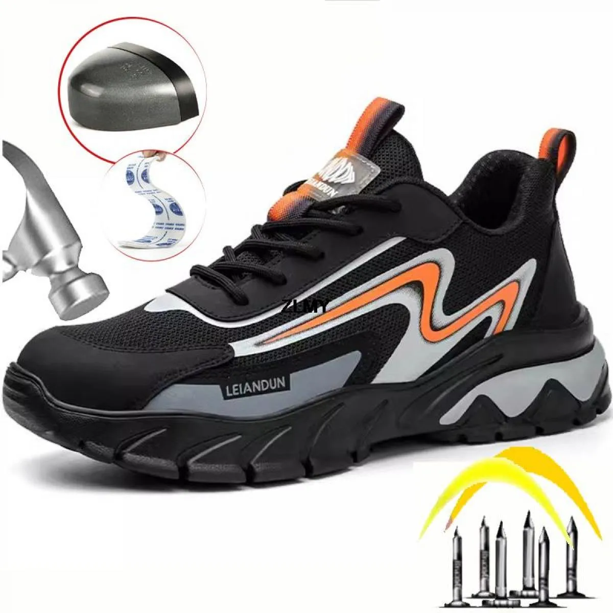 Sneaker con punta in acciaio Scarpe antinfortunistiche da uomo Stivali da lavoro antiforatura Scarpe da lavoro protettive antisf