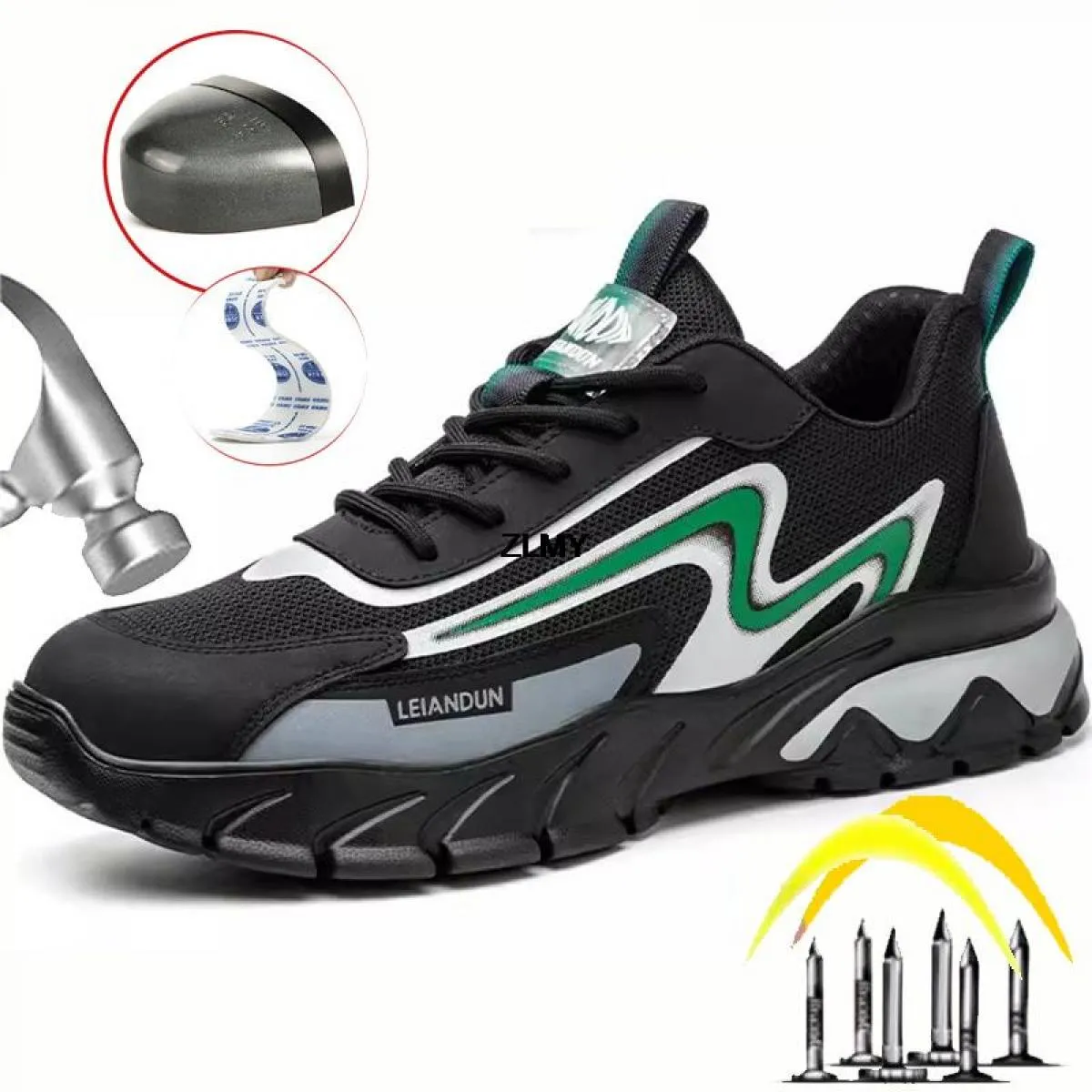 Sneaker con punta in acciaio Scarpe antinfortunistiche da uomo Stivali da lavoro antiforatura Scarpe da lavoro protettive antisf