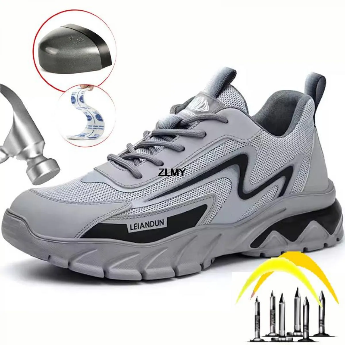 Sneaker con punta in acciaio Scarpe antinfortunistiche da uomo Stivali da lavoro antiforatura Scarpe da lavoro protettive antisf