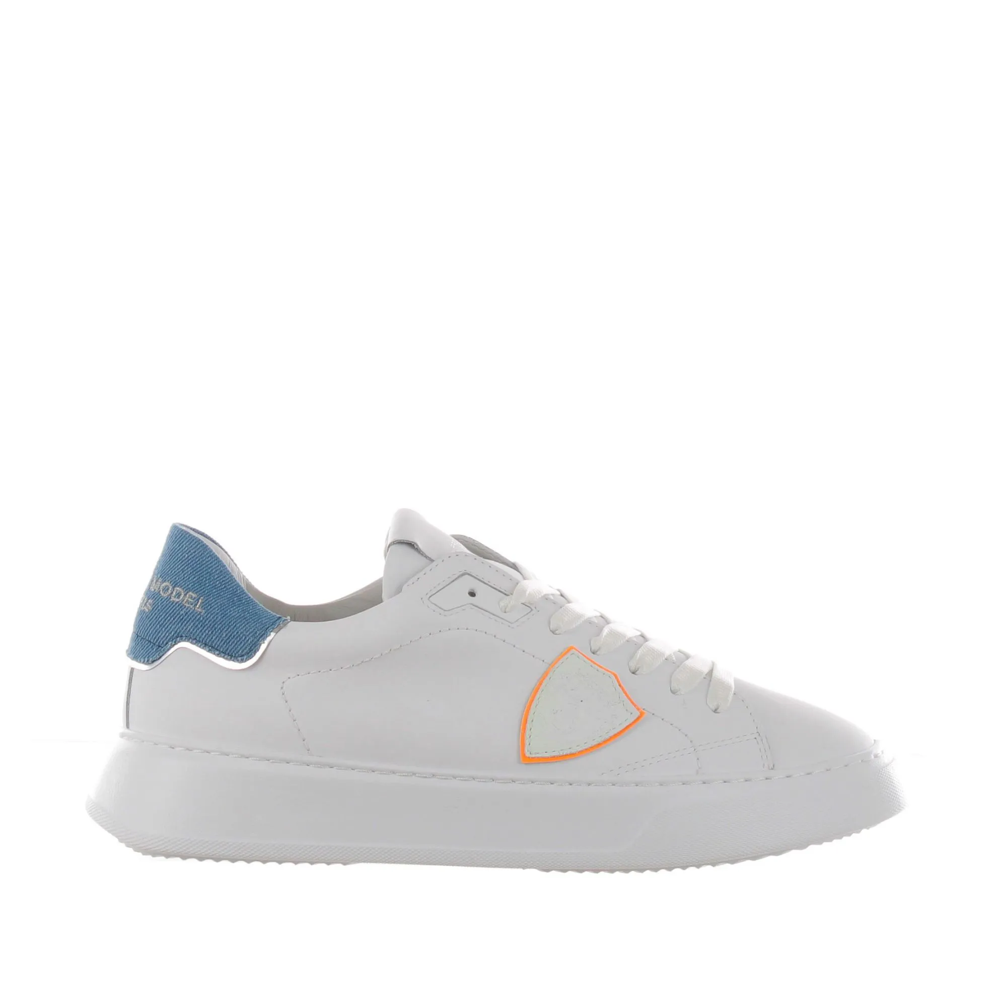 Sneaker temple low in pelle