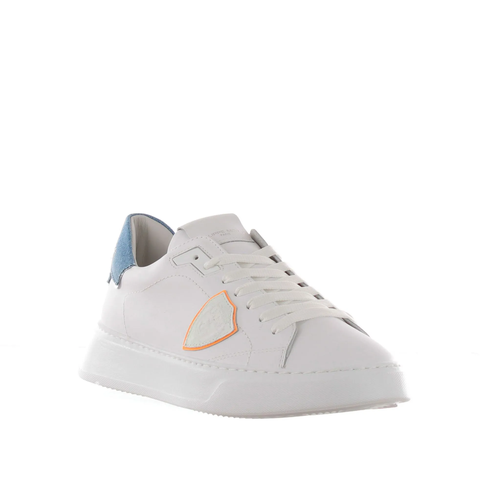 Sneaker temple low in pelle