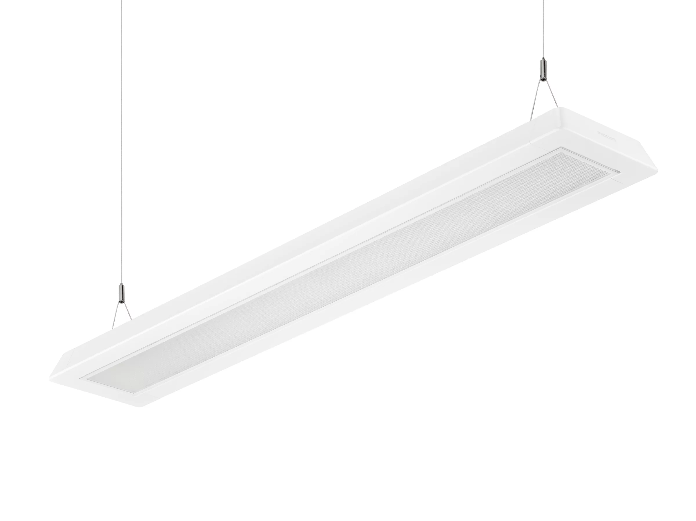 SP342P | FLEXBLEND SUSPENDED D/I STAND-ALONE, 27 W, 1200x200 mm; H73 mm, SMT, 3600 lm, 4000 K, CRI>90, DALI, UGR19