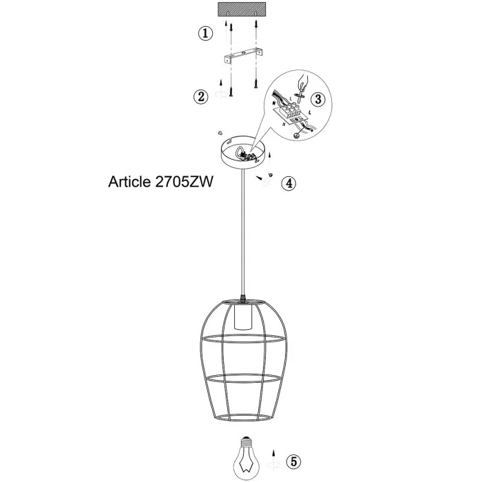 Steinhauer Minimalics Lampada a Sospensione Nero, 1-Luce