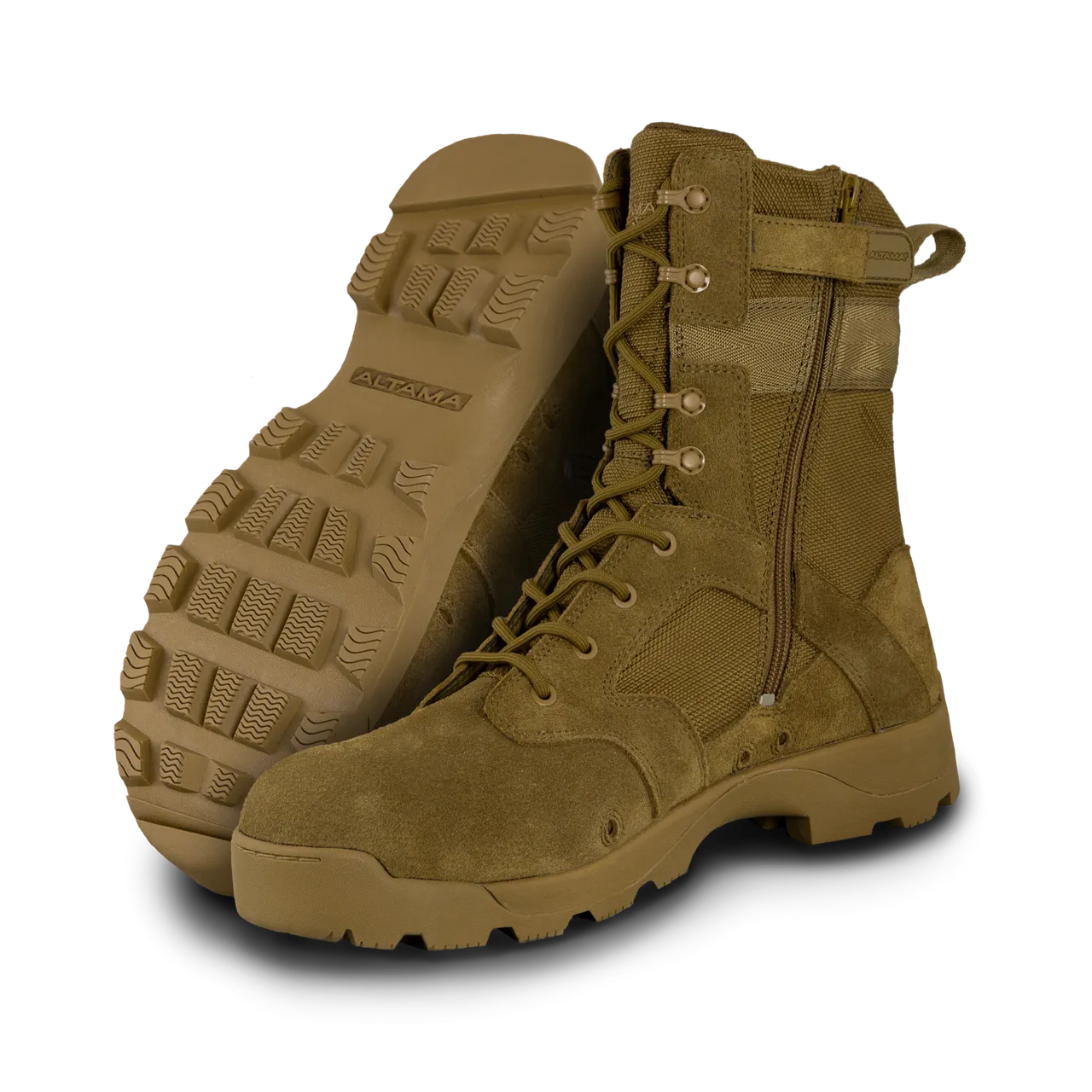 Stivali Altama Jungle Assault con punta di sicurezza con zip laterale marrone coyote ar 670-1 conformi