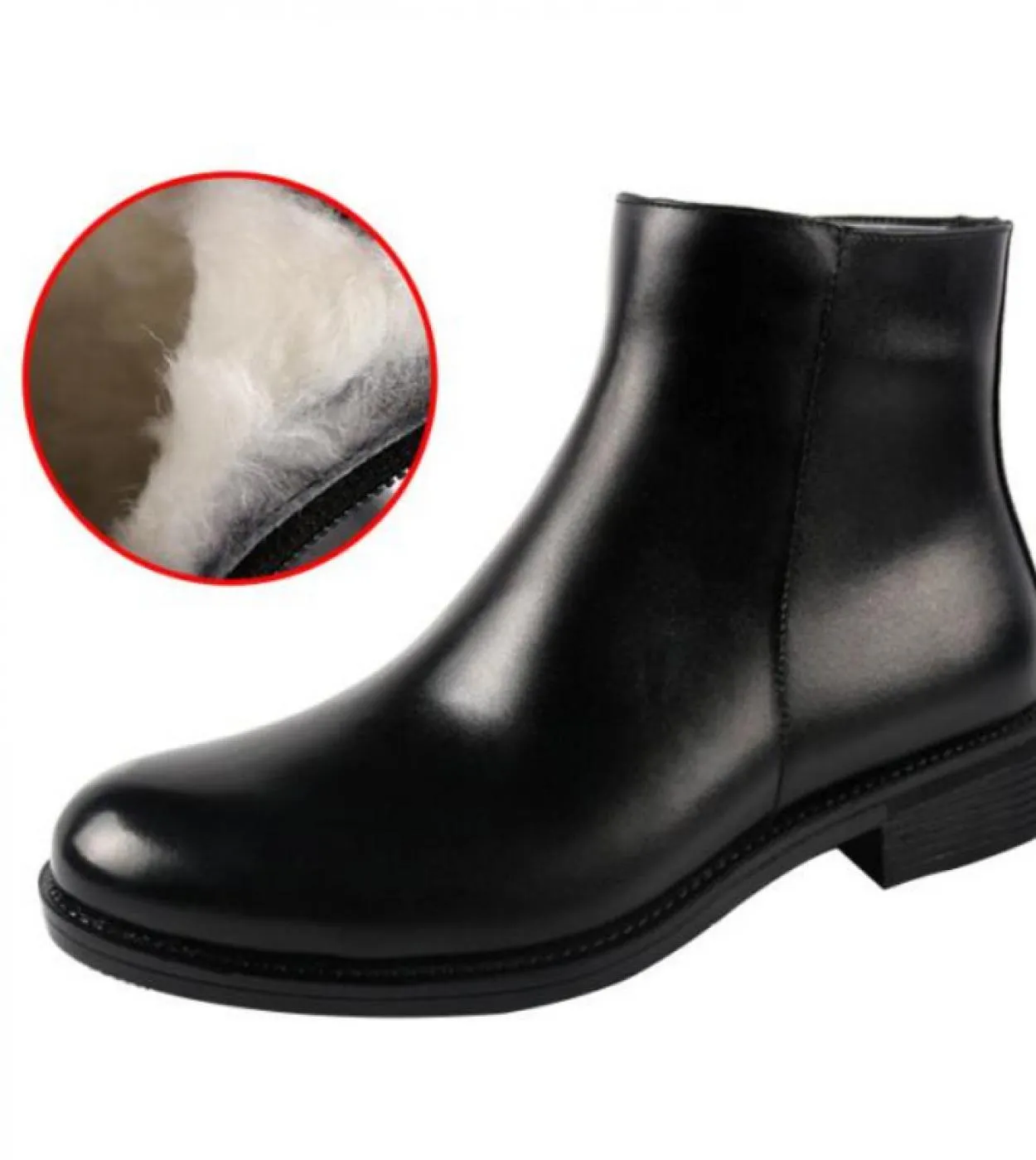 Stivali da uomo di grandi dimensioni Scarpe di lana firmate con cerniera in vera pelle Uomo Mantieni caldo stivale Abito maschil