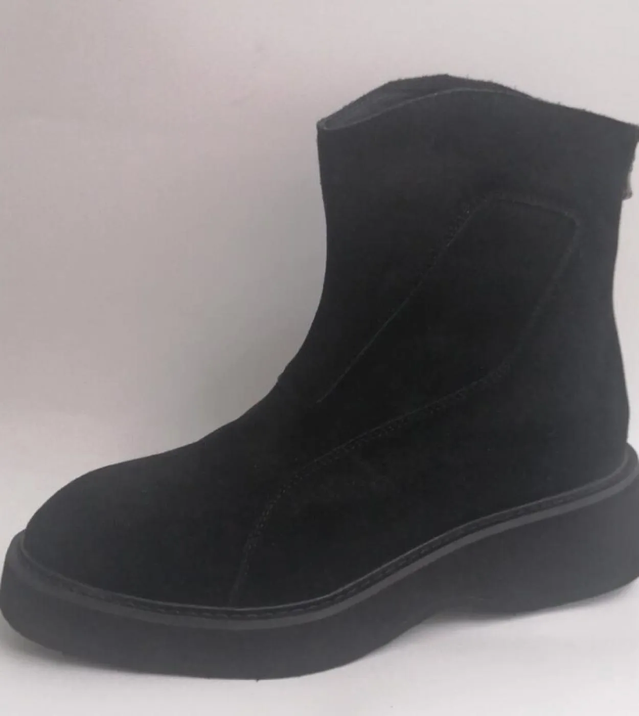 Stivali tattici da uomo in vera pelle genuina Zipper Nubuck Scarpe da uomo per utensili da esterno Moda Stivali da uomo alti